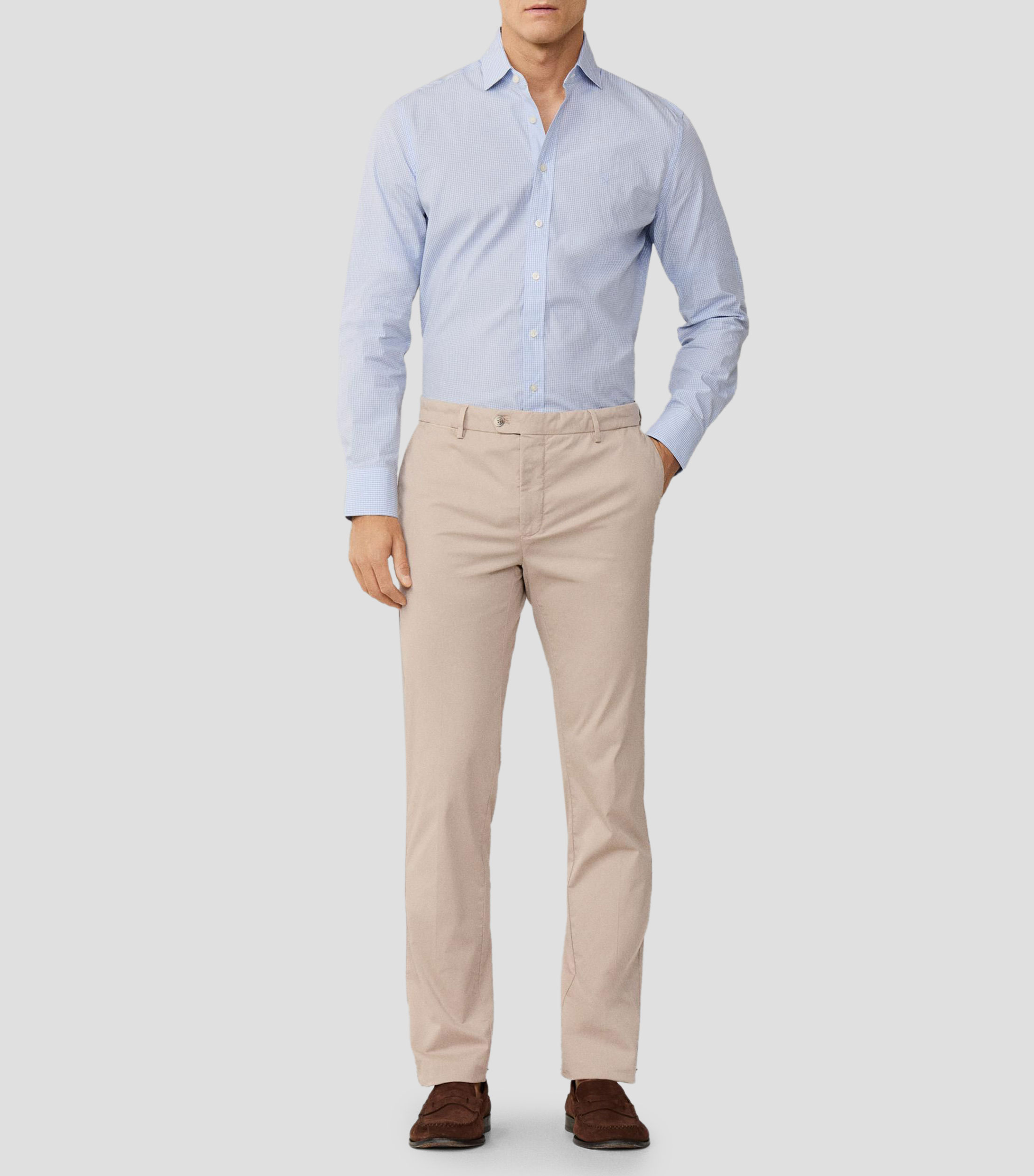 Camisa de cuadros con manga larga Hombre